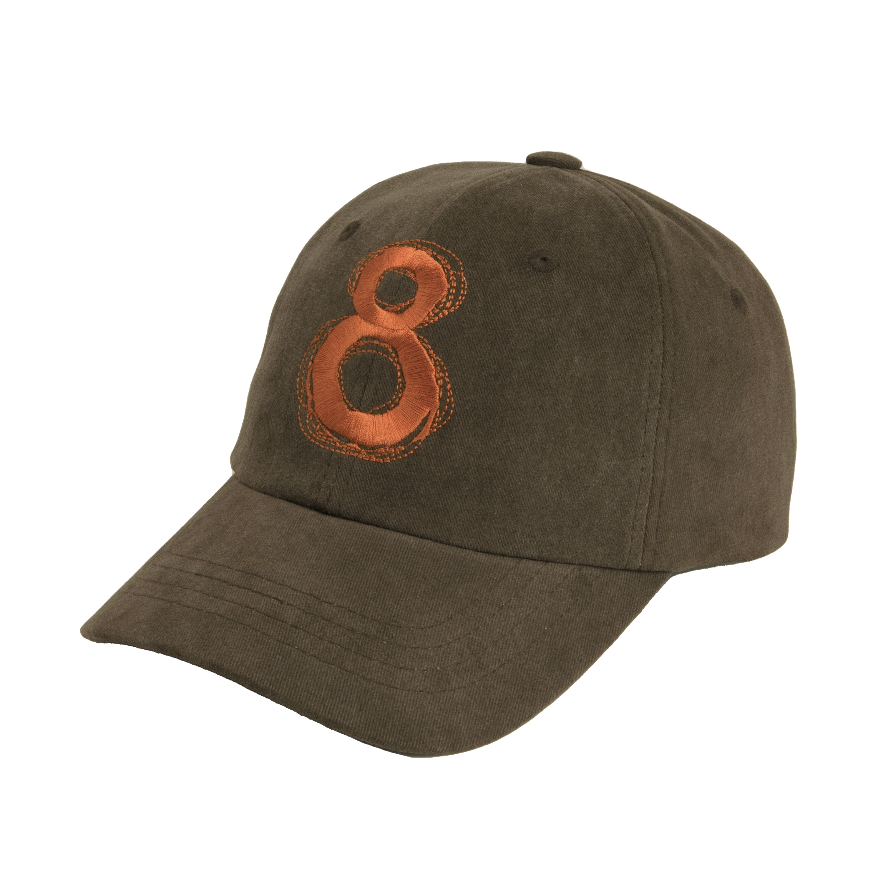 8 logo ball cap - Olive Brown
