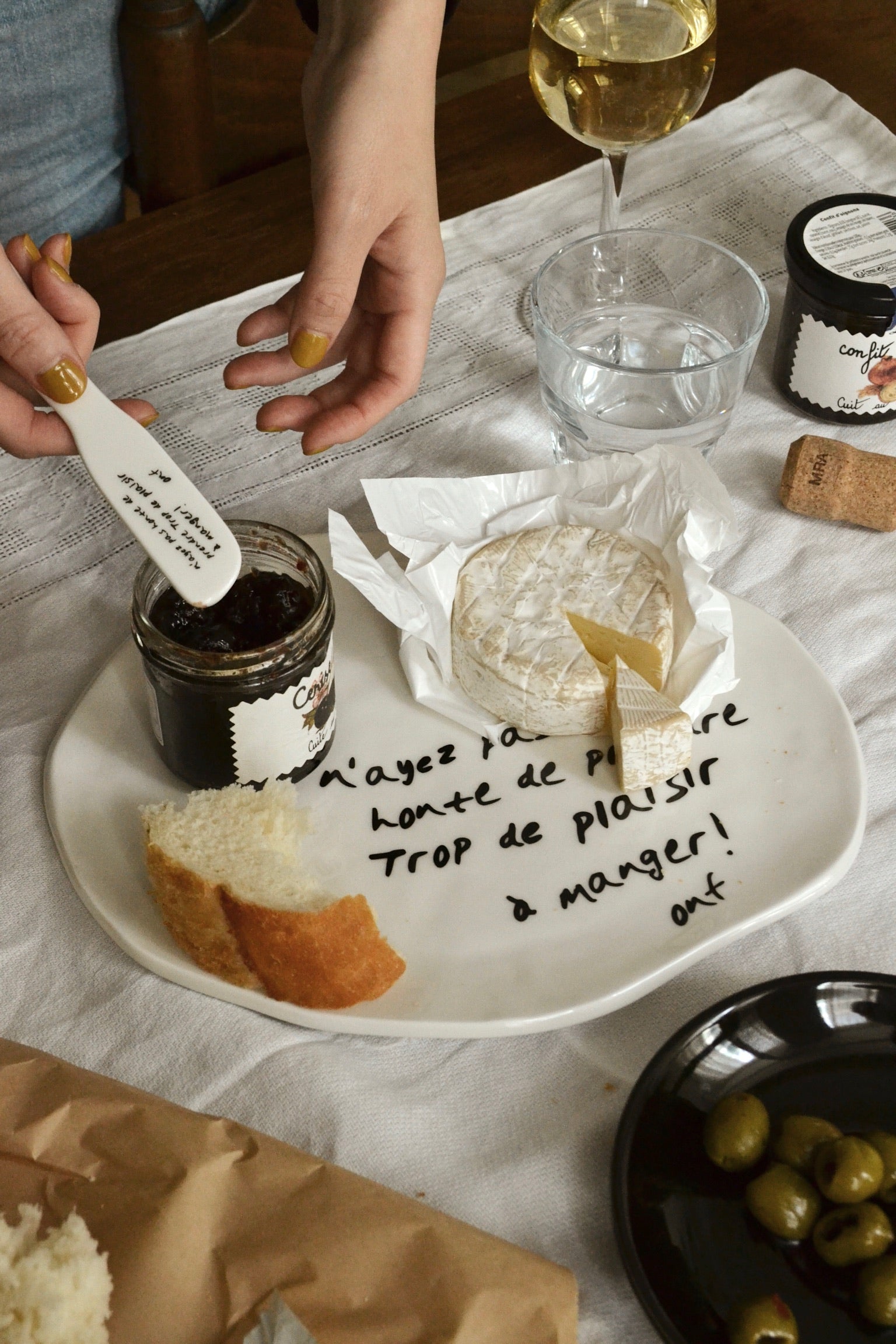 Galette plate + knife SET _lettering