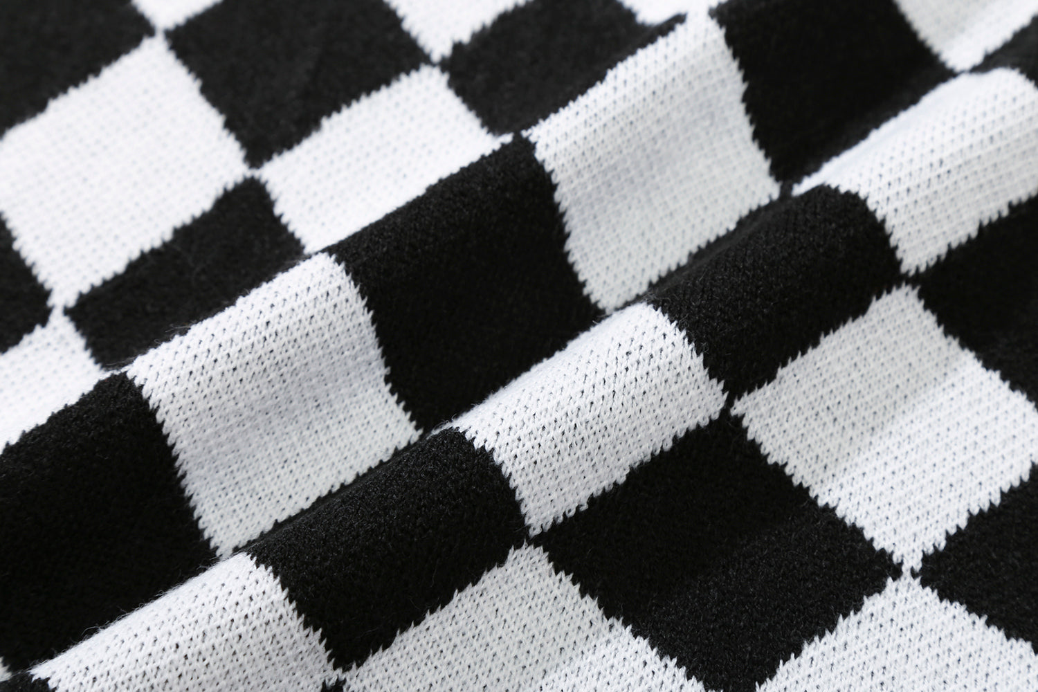 CHECKERBOARD KNIT ONEPIECE(BLACK)