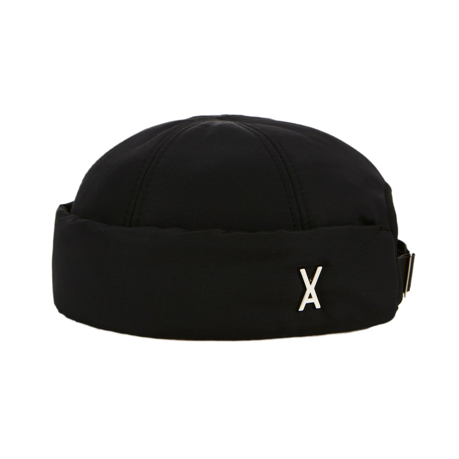 Heavy Padding Stud Logo Watch Cap Black