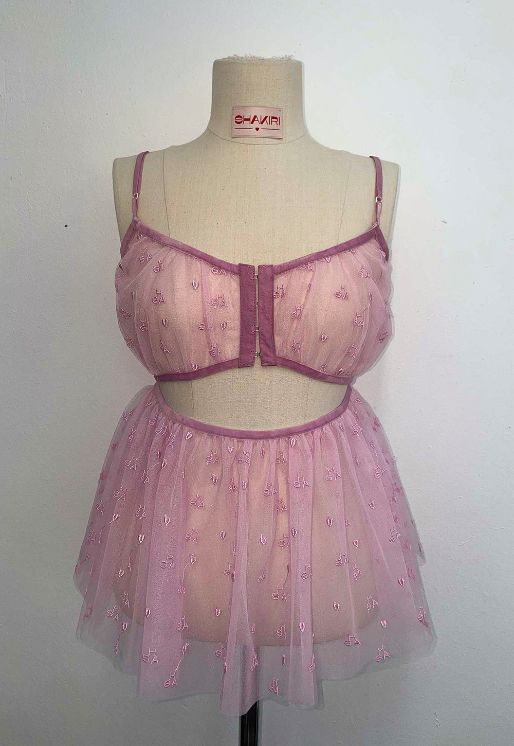 SHASHA TULLE BUSTIER TOP _PINK