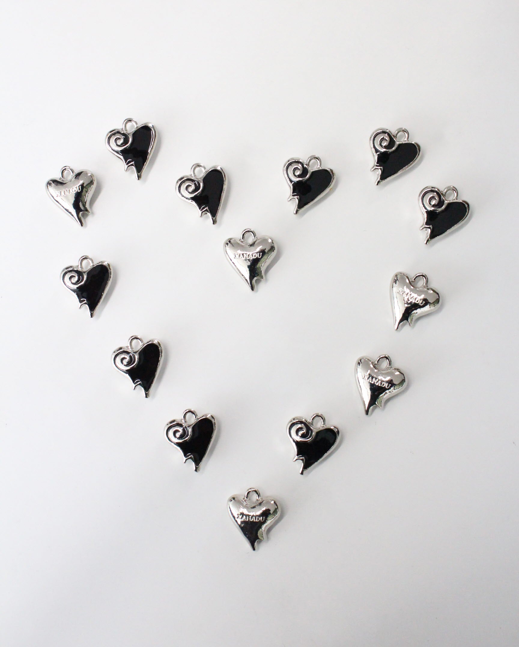 Burnt heart half chain necklace