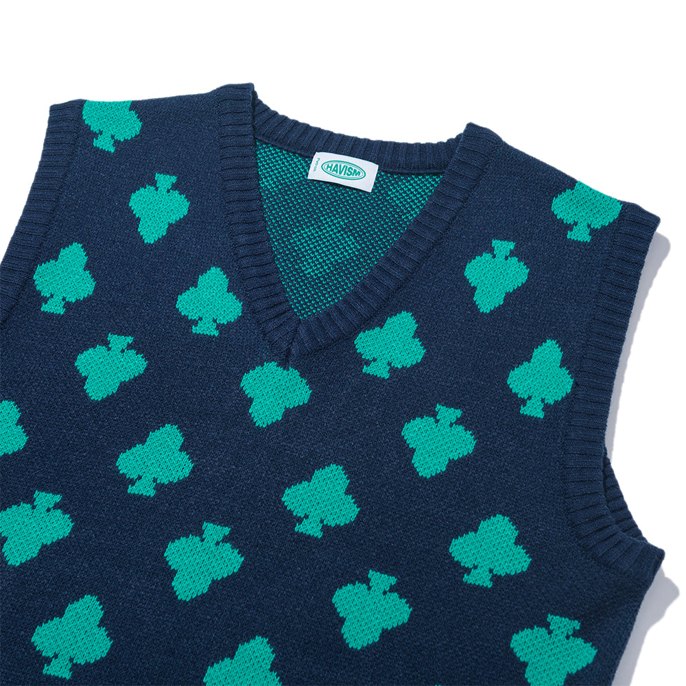 CLOVER PATTERN KNIT VEST