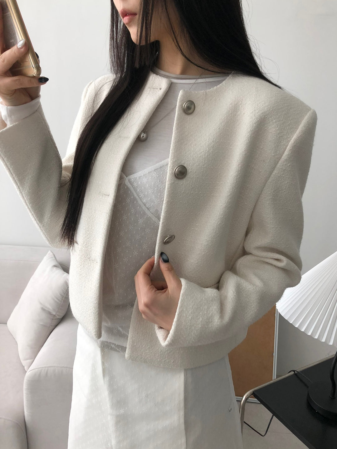 Blanc tweed jacket 