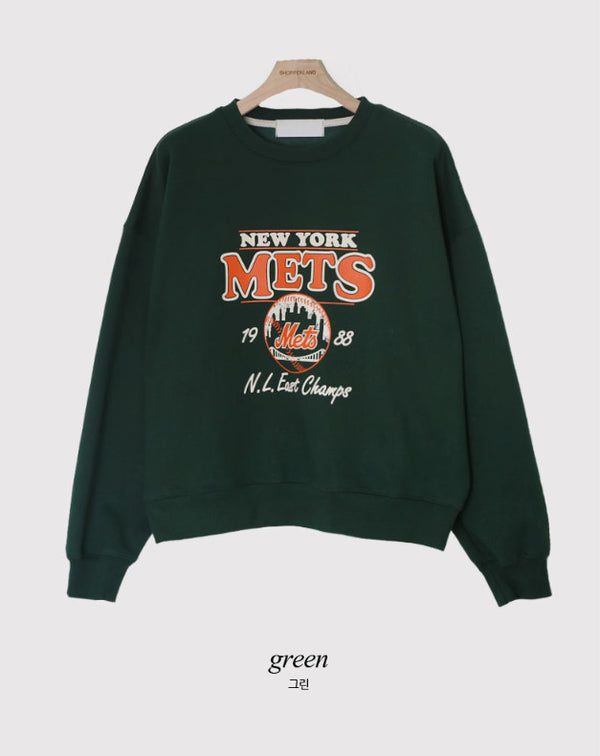 NY METS Printing Sweat Shirt (3color)