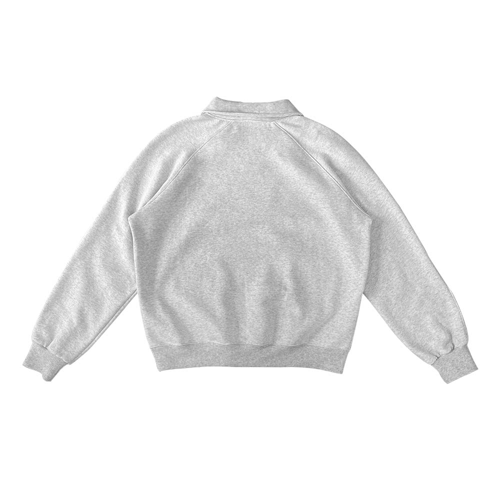 24T LOGO HALF ZIP-UP SWEATSHIRTS,HEATHER GRAY