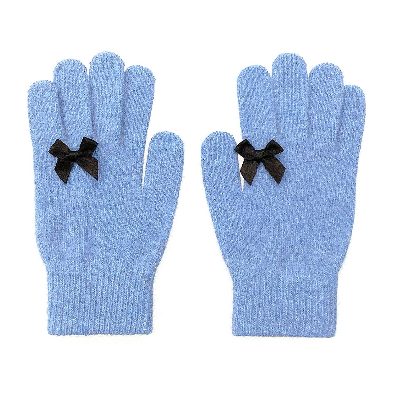 Ribbon Wool Gloves [Snow Blue]