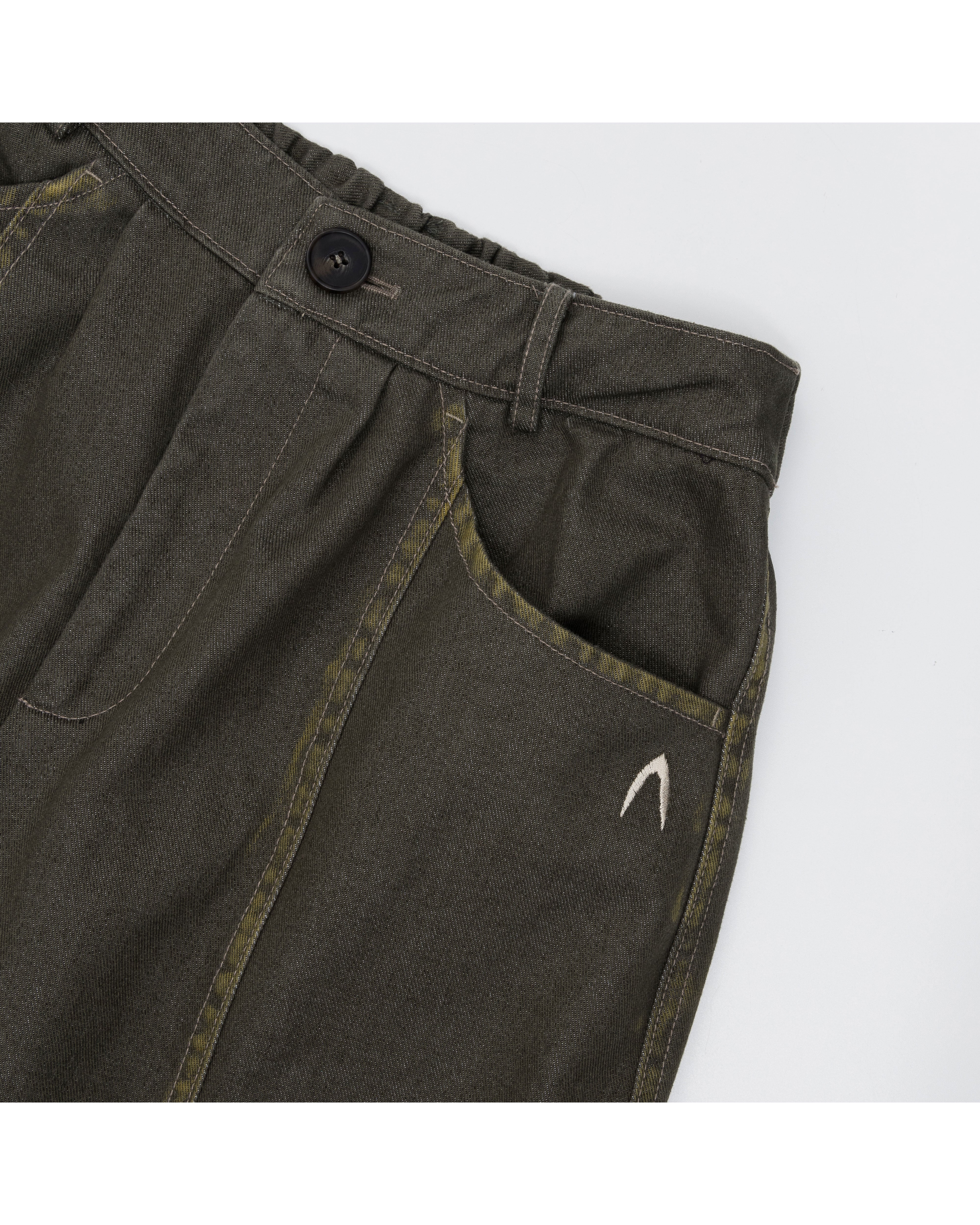 Washed Line Denim Pants (Khaki)