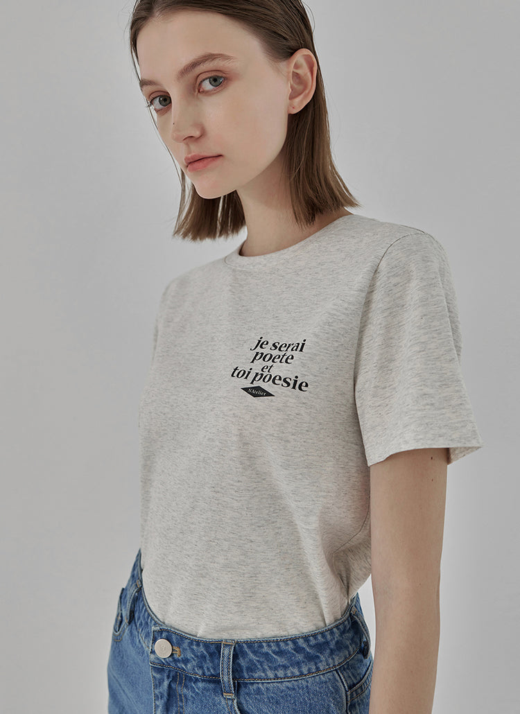 (R-T-6276) Poet Lettering Slim T-shirt