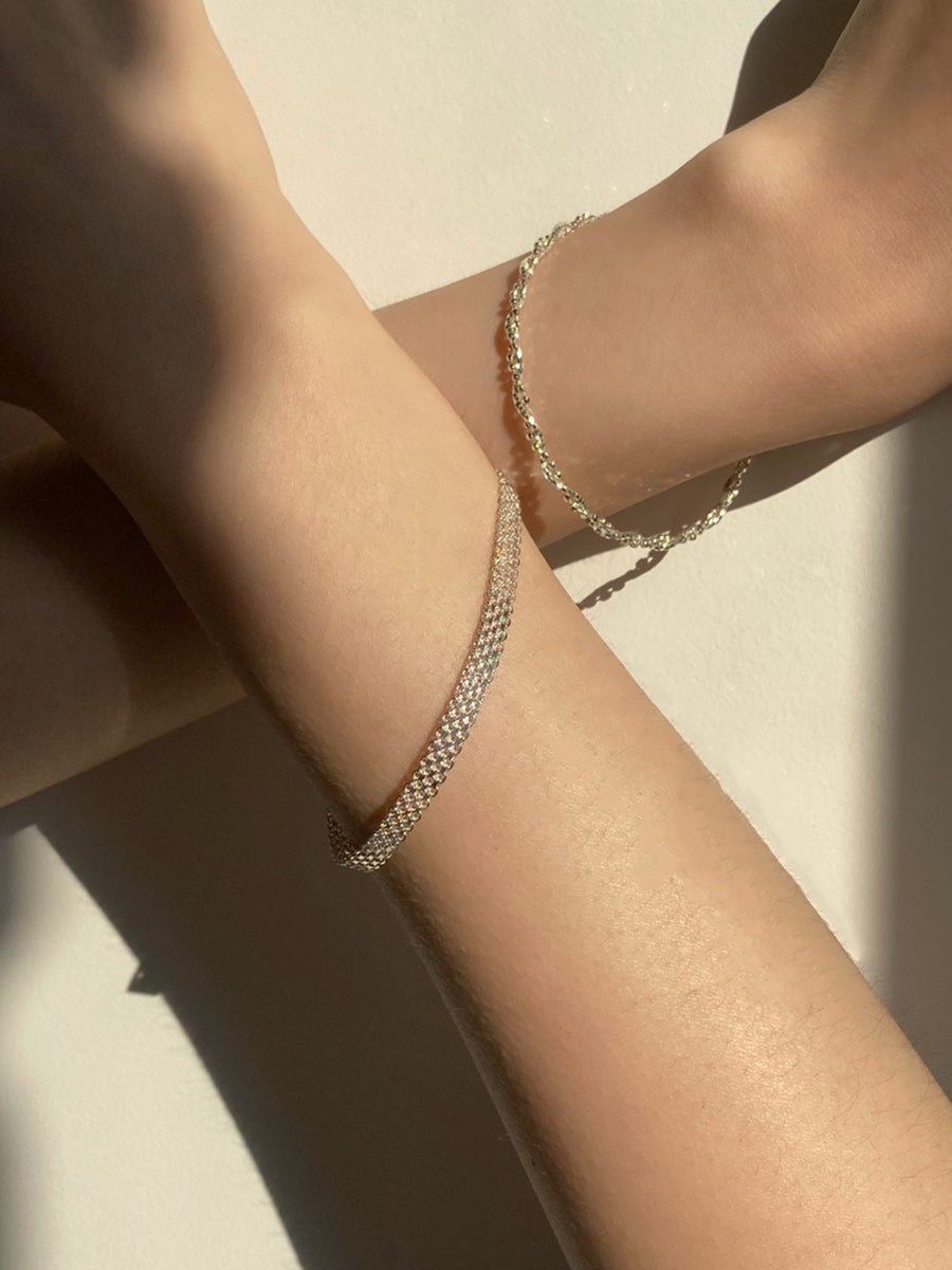 [92.5silver] pleats bracelet