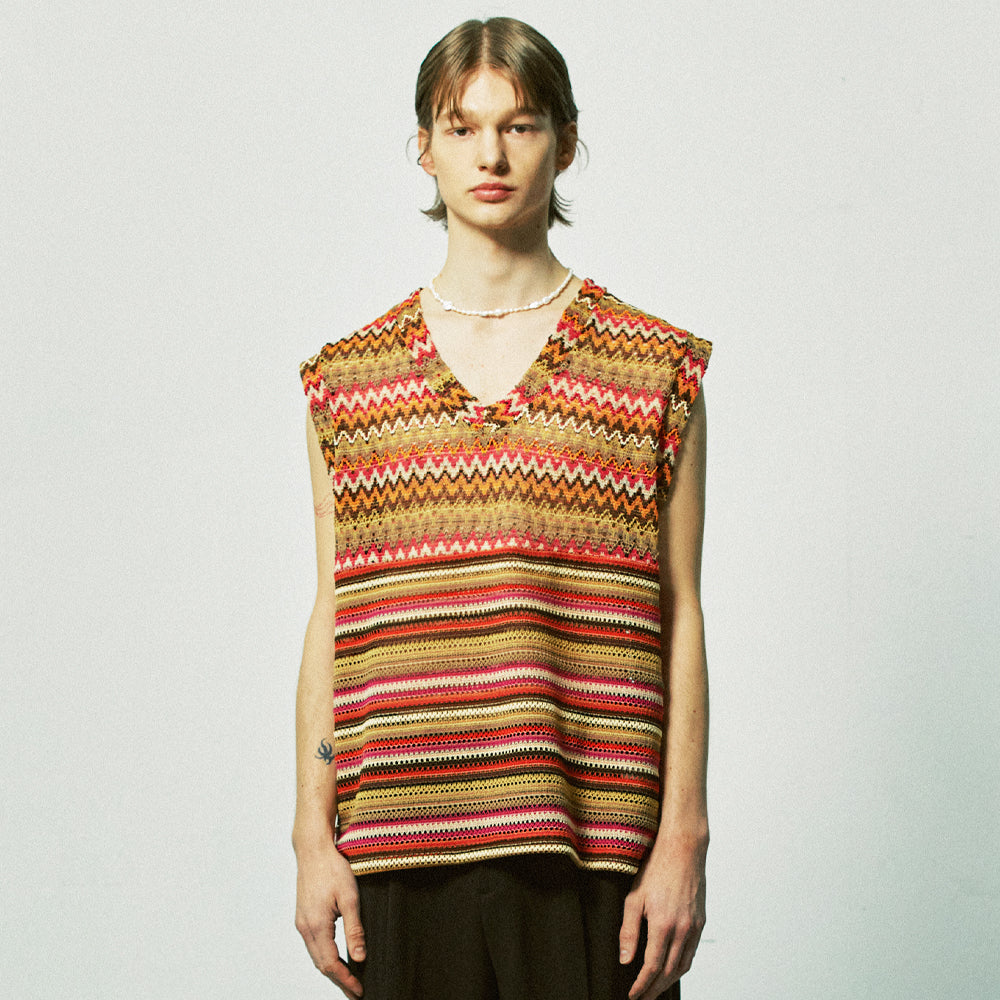 havana beach knit vest red