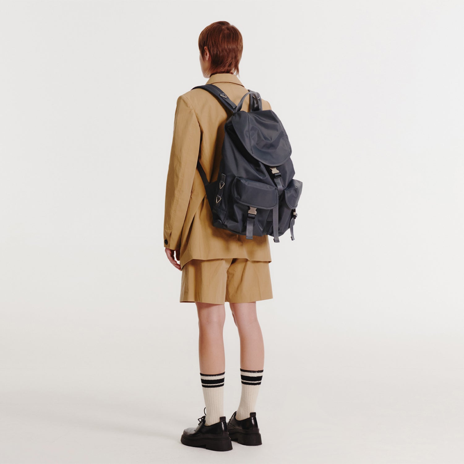 [After Pray Edition] 2-Pocket Nylon Cargo Rucksack (Grey)