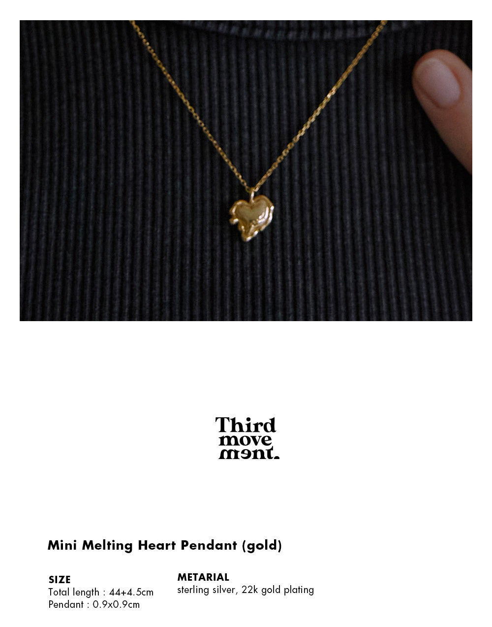 Mini Melting Heart Pendant (Gold)