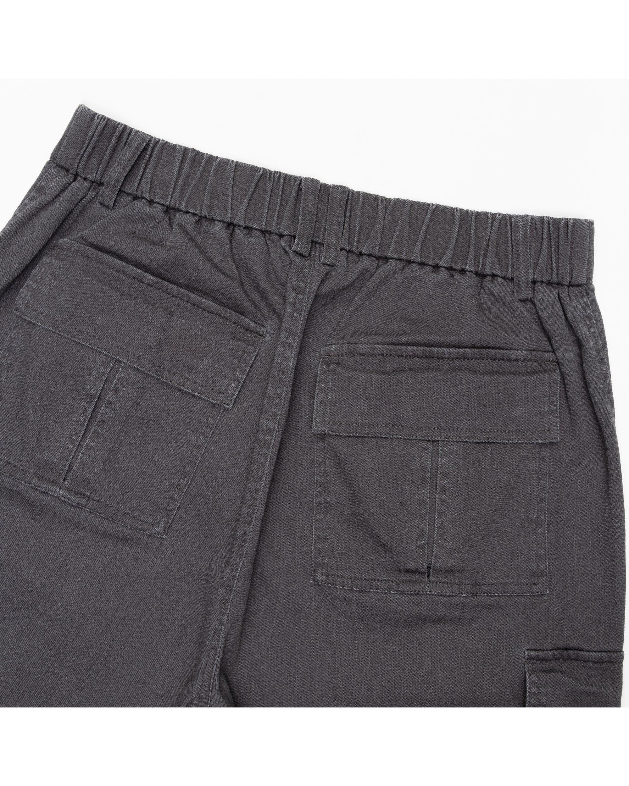 Washed Semi Wide Cargo Pants (Gray)