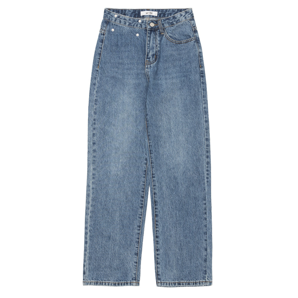 CARD POCKET MEDIUM BLUE STRAIGHT DENIM PANTS [16626]