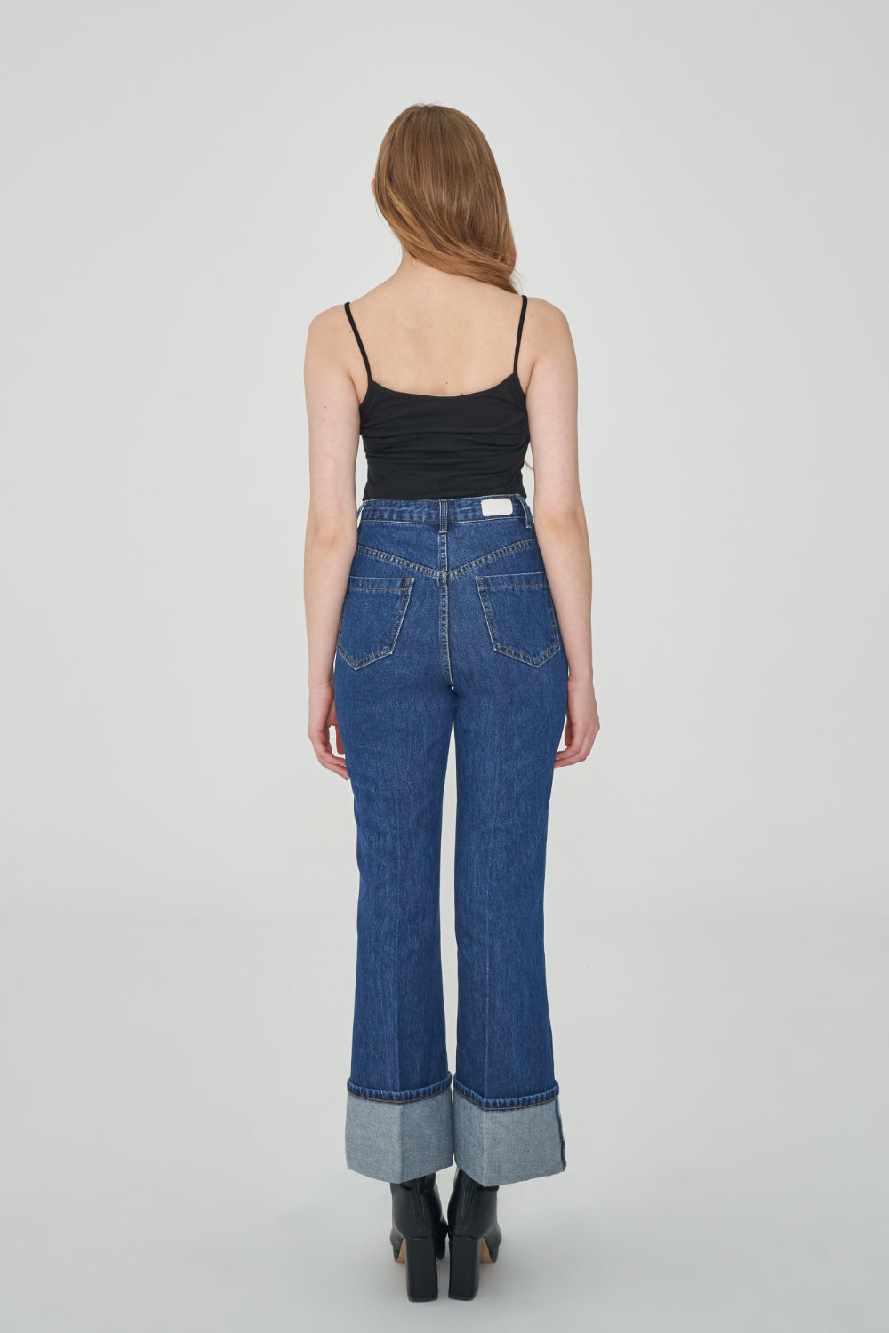 BOOT CUT ROLLED UP NON-SPAN DENIM [6639]