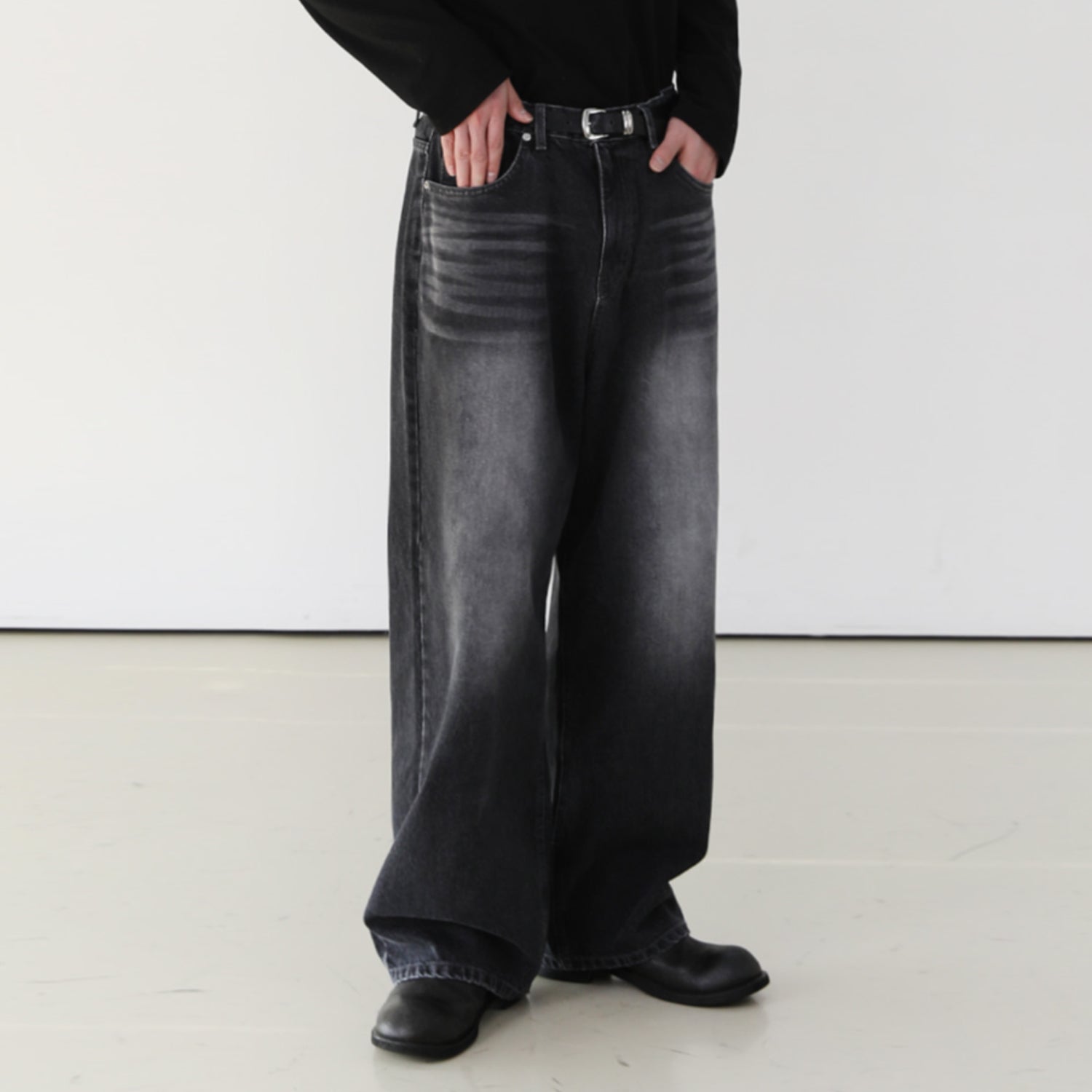 NT BLACK WIDE DENIM PANT'S