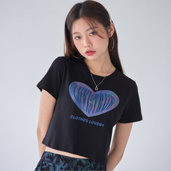 ハートクロップTシャツ / LVG HEART CROP T