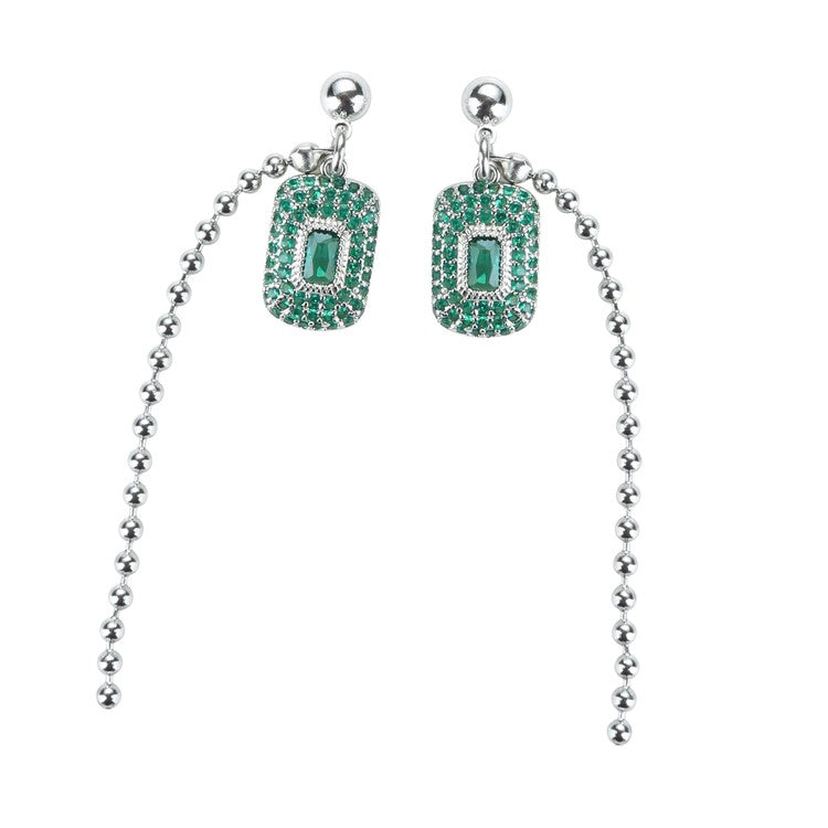 GREEN CUBIC EARRING 