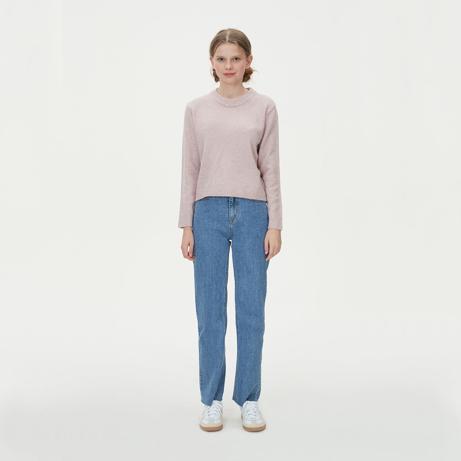 ROUND NECK WOOL KNIT_PINK