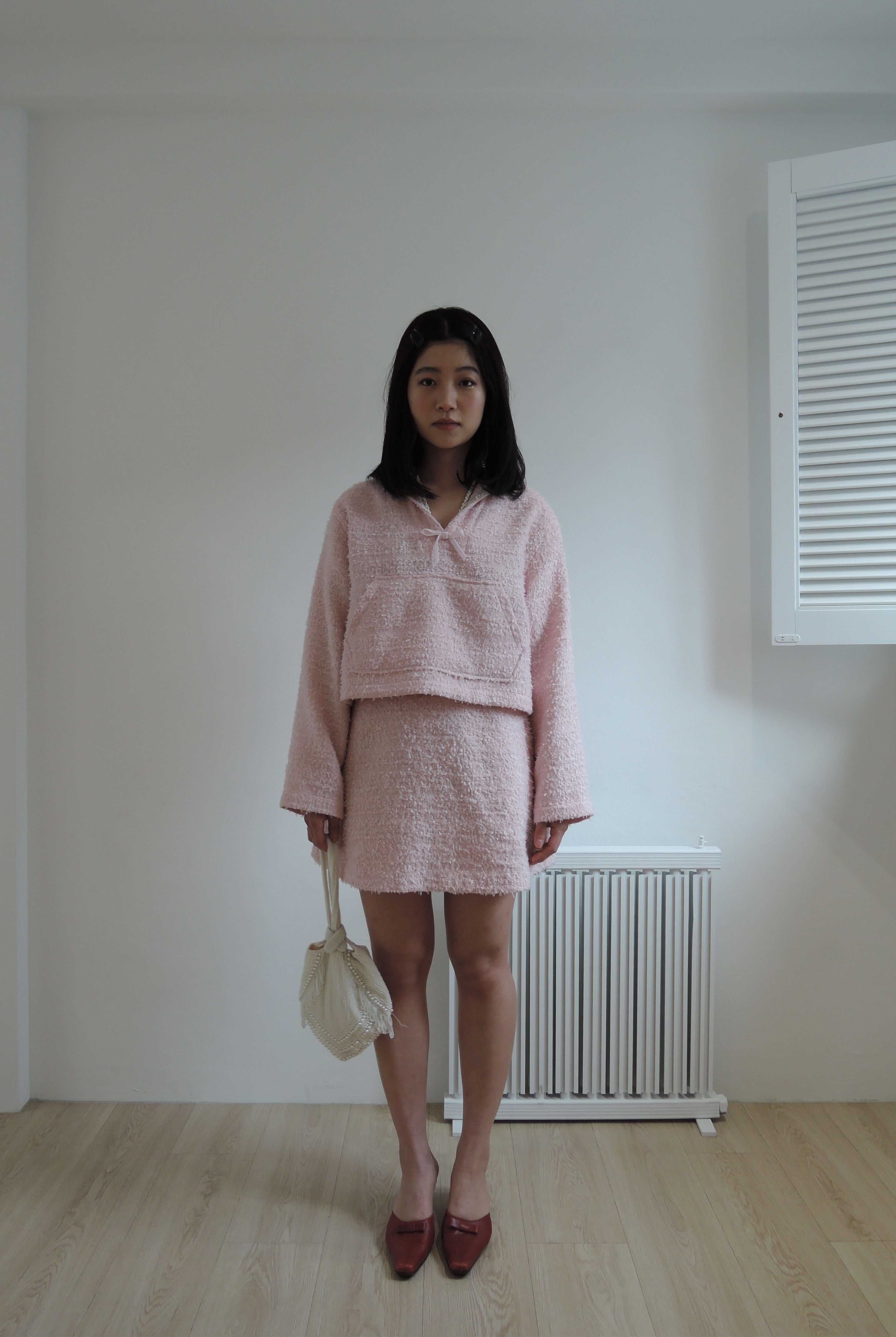 TISHA SAILOR TWEED BLOUSE _PINK