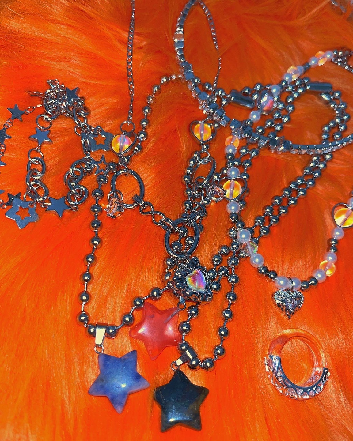 Antique star ball chain necklace (8color)