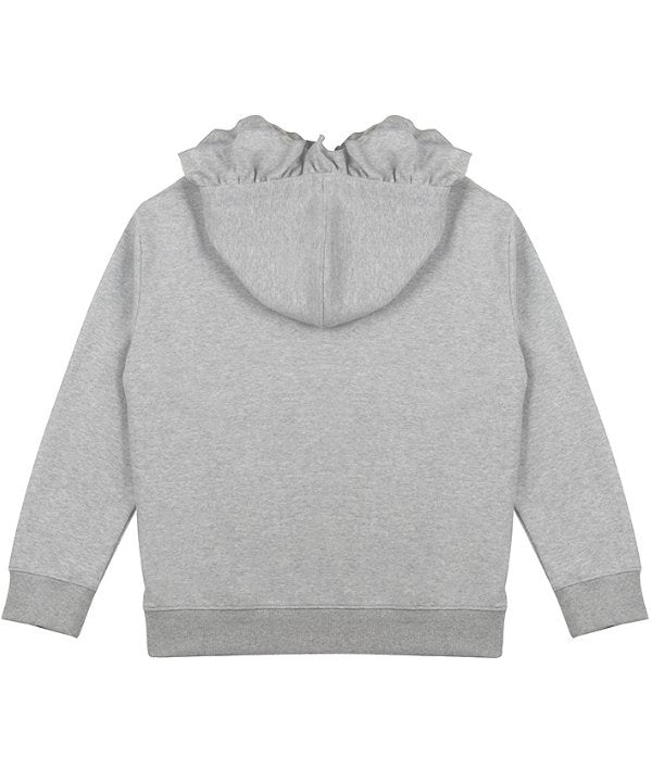 ruffle hoodie grey
