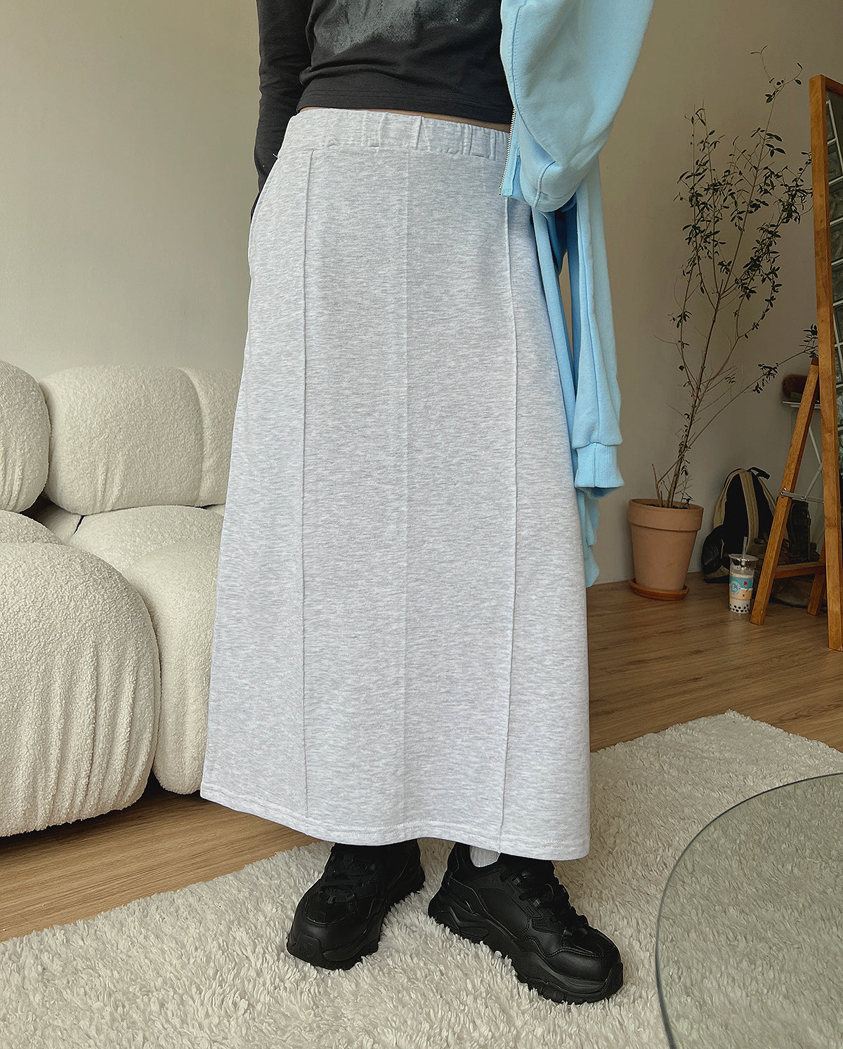 Pin-tucked Long Skirt (3color)