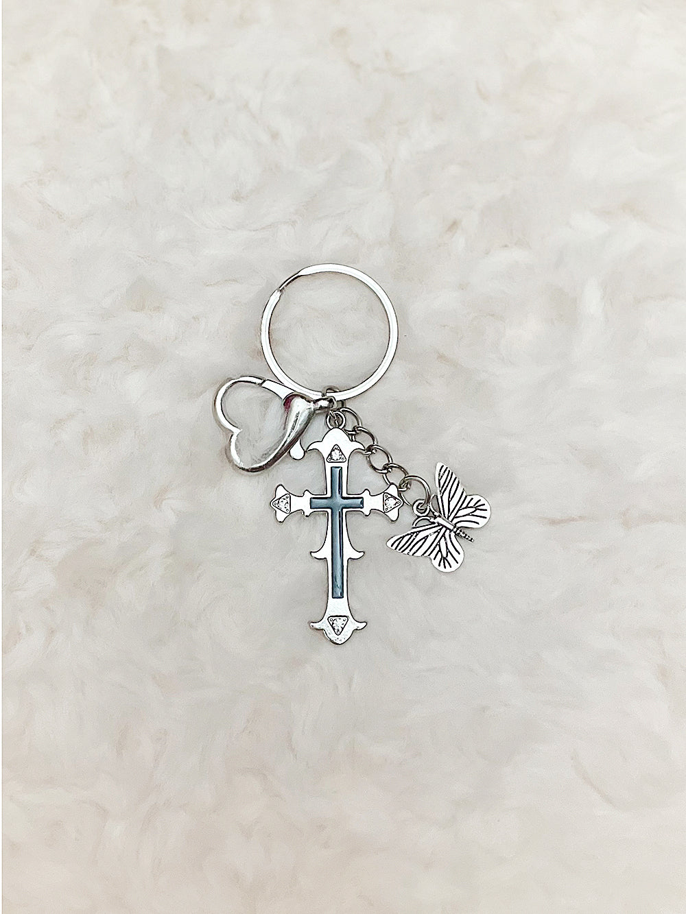 Dahlia Cross Rock Key Ring (2color)