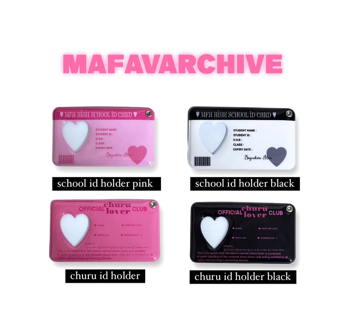 mafavarchive heart 1 pocket id holder