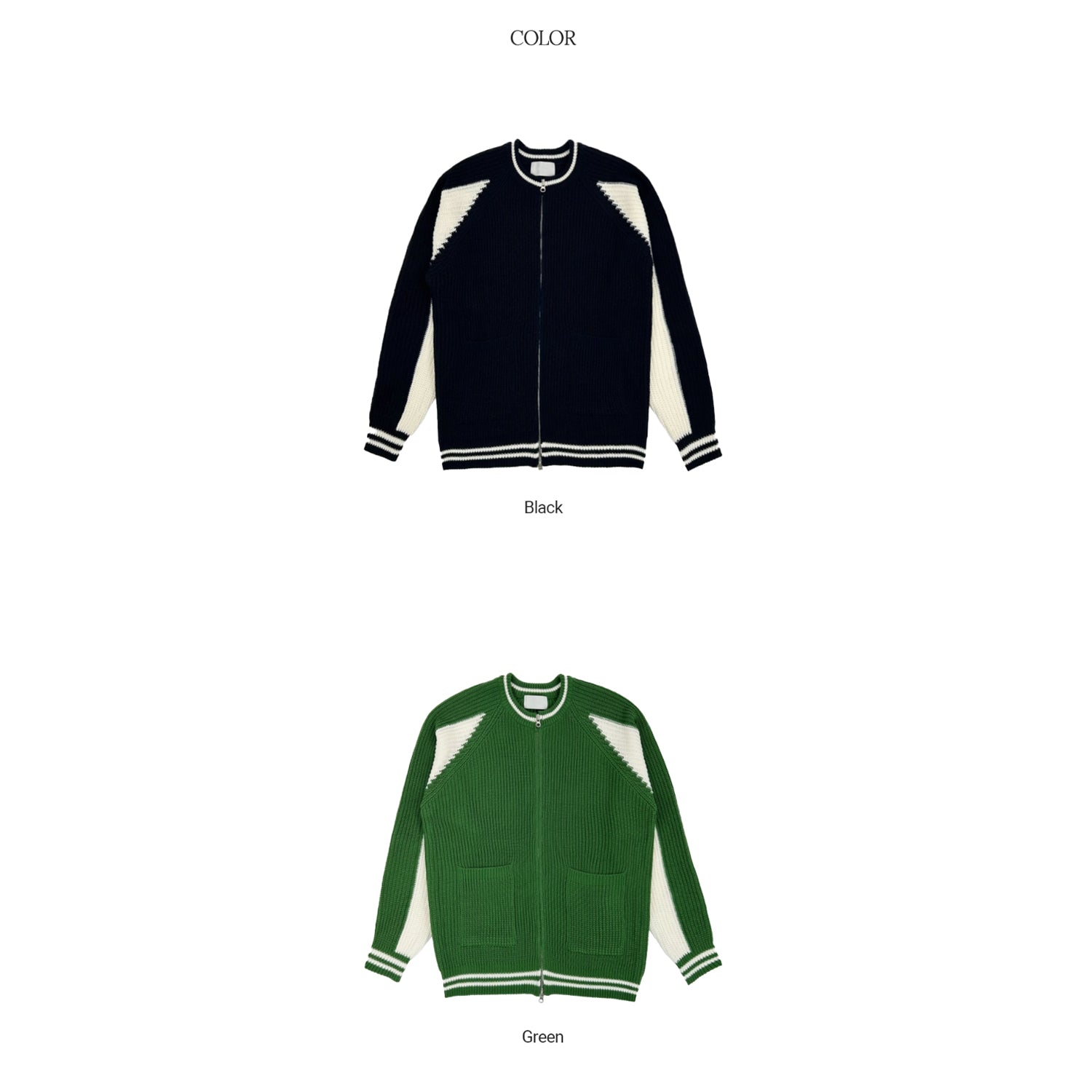 2WAY VARSITY KNIT ZIP UP