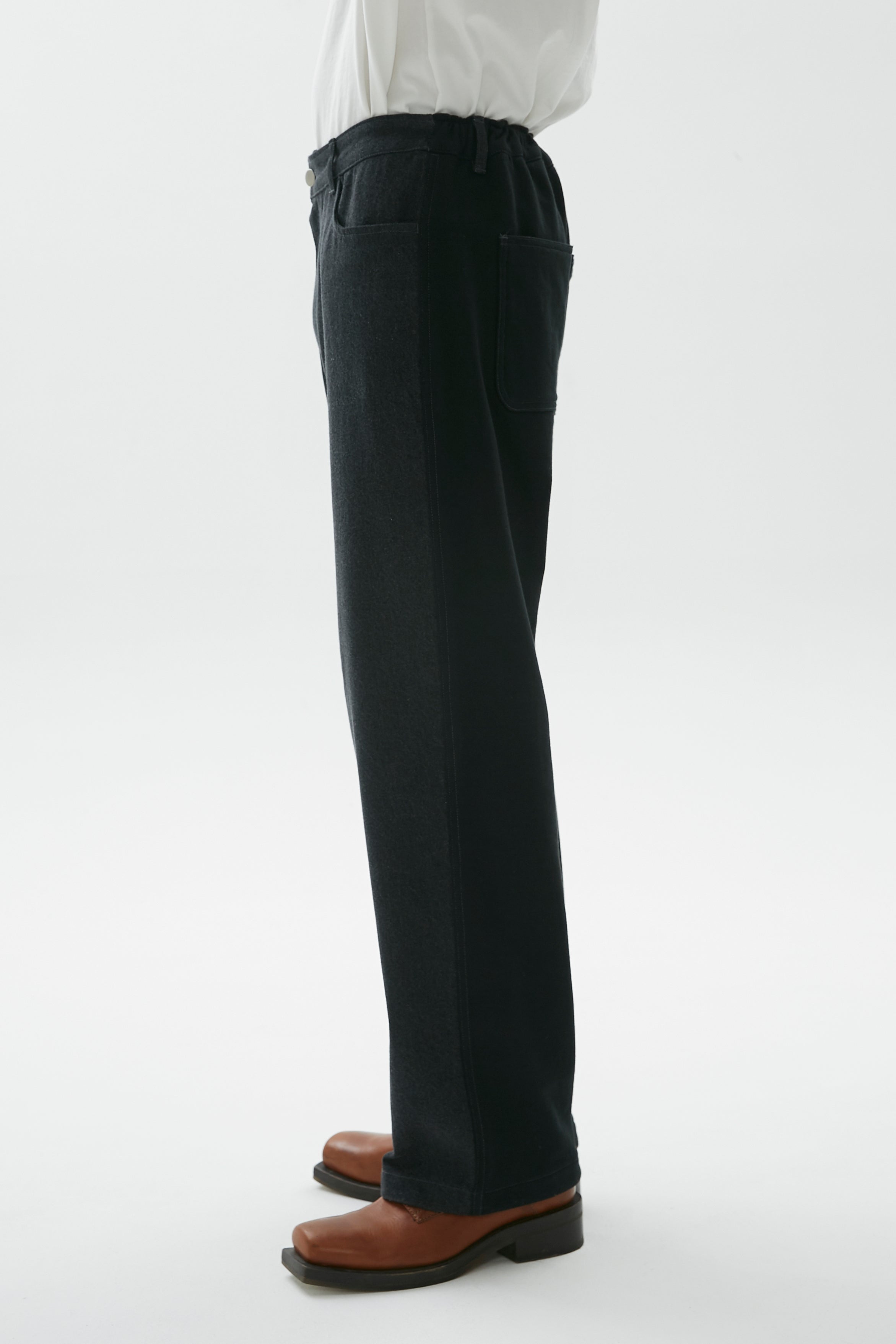 Spliced Denim pants (black)