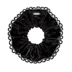 BEADS FRILL SCRUNCHY (BLACK)