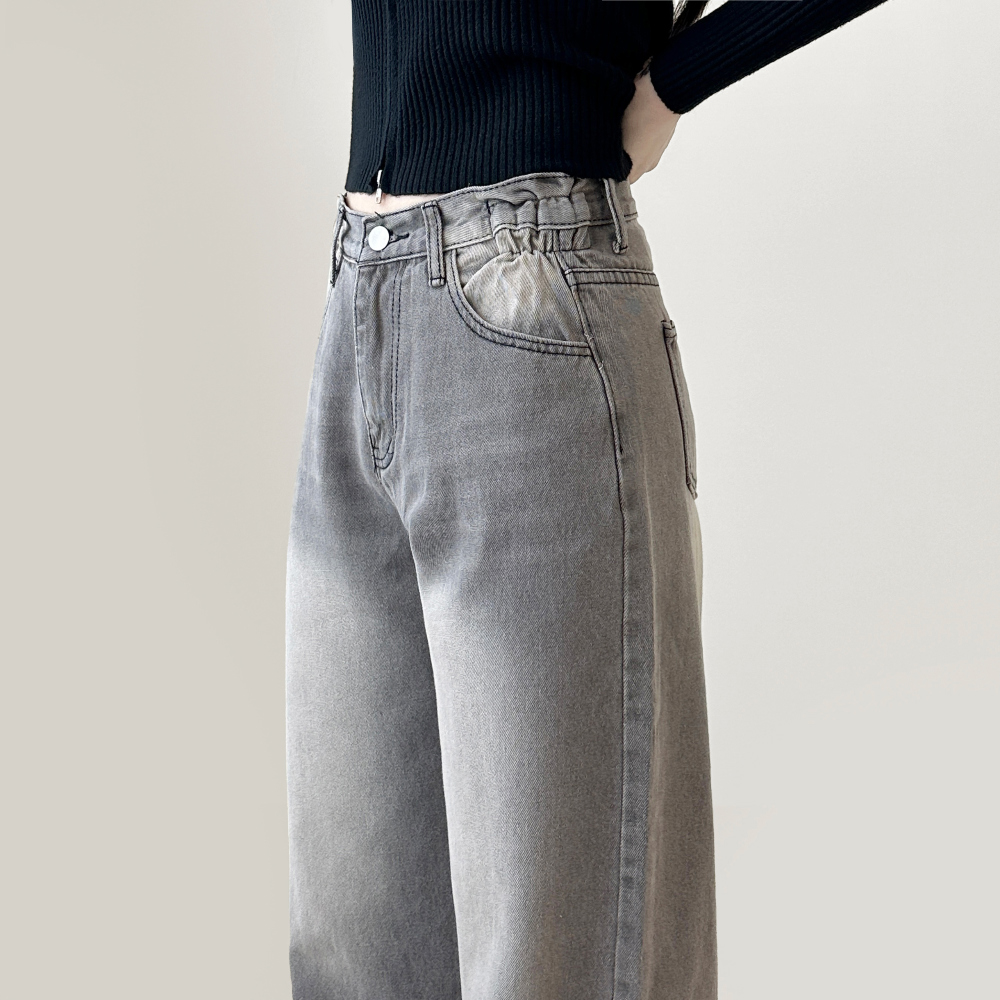 Cats denim wide pants