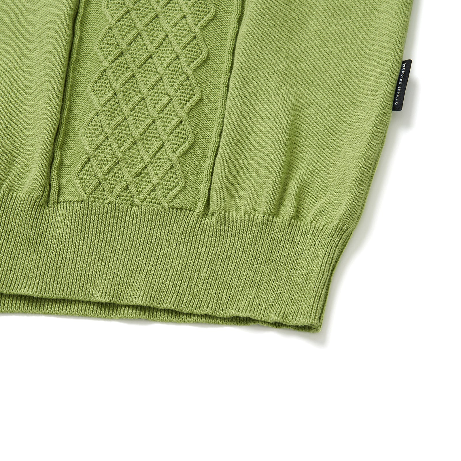 KNITTED DIAMOND POLO SHIRT (GREEN)