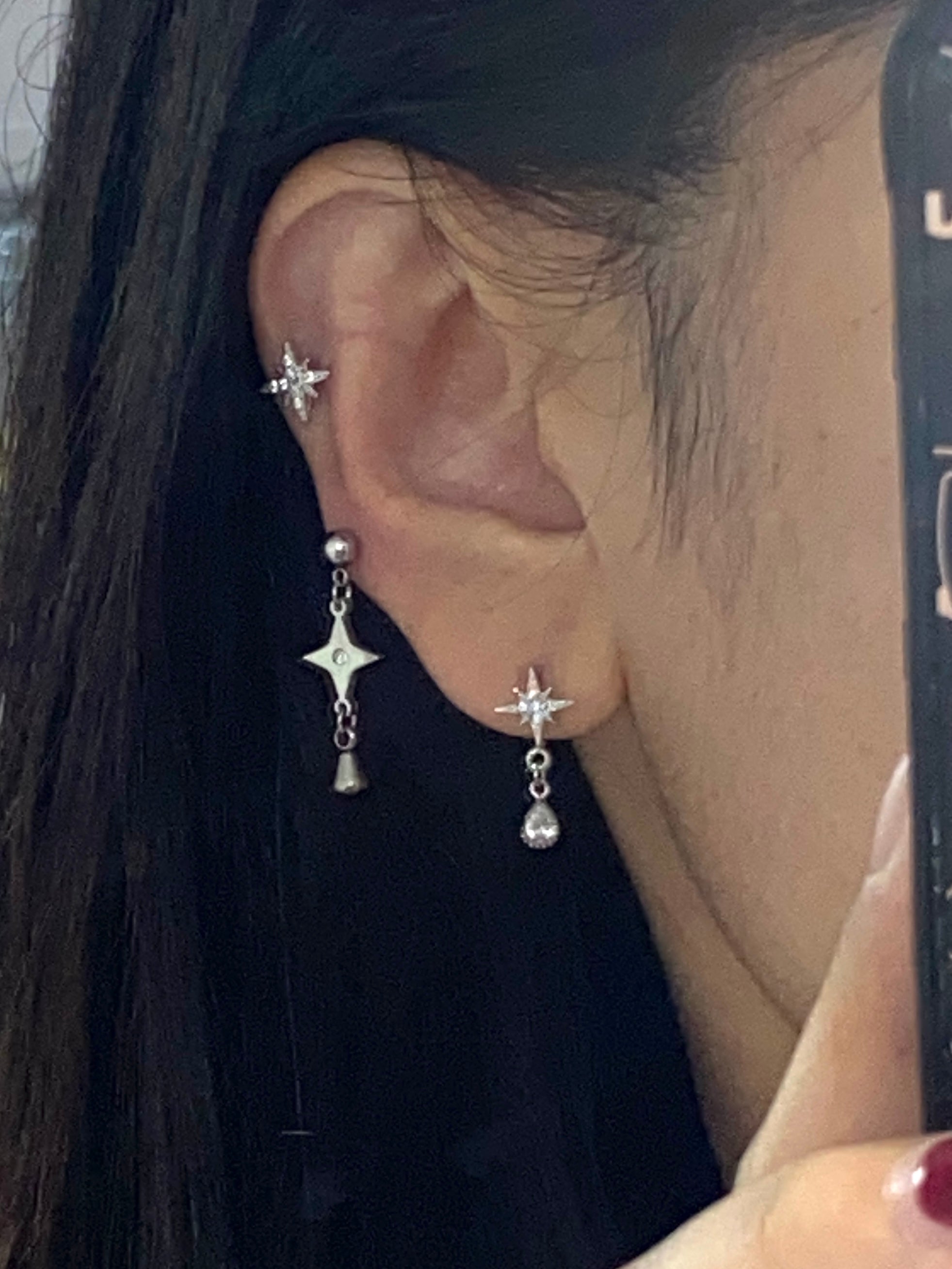 star drop earrings