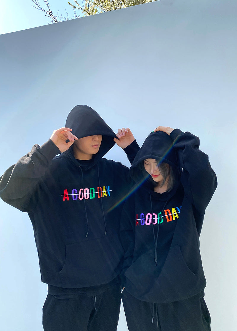 RAINBOW HOODIE (BLACK)