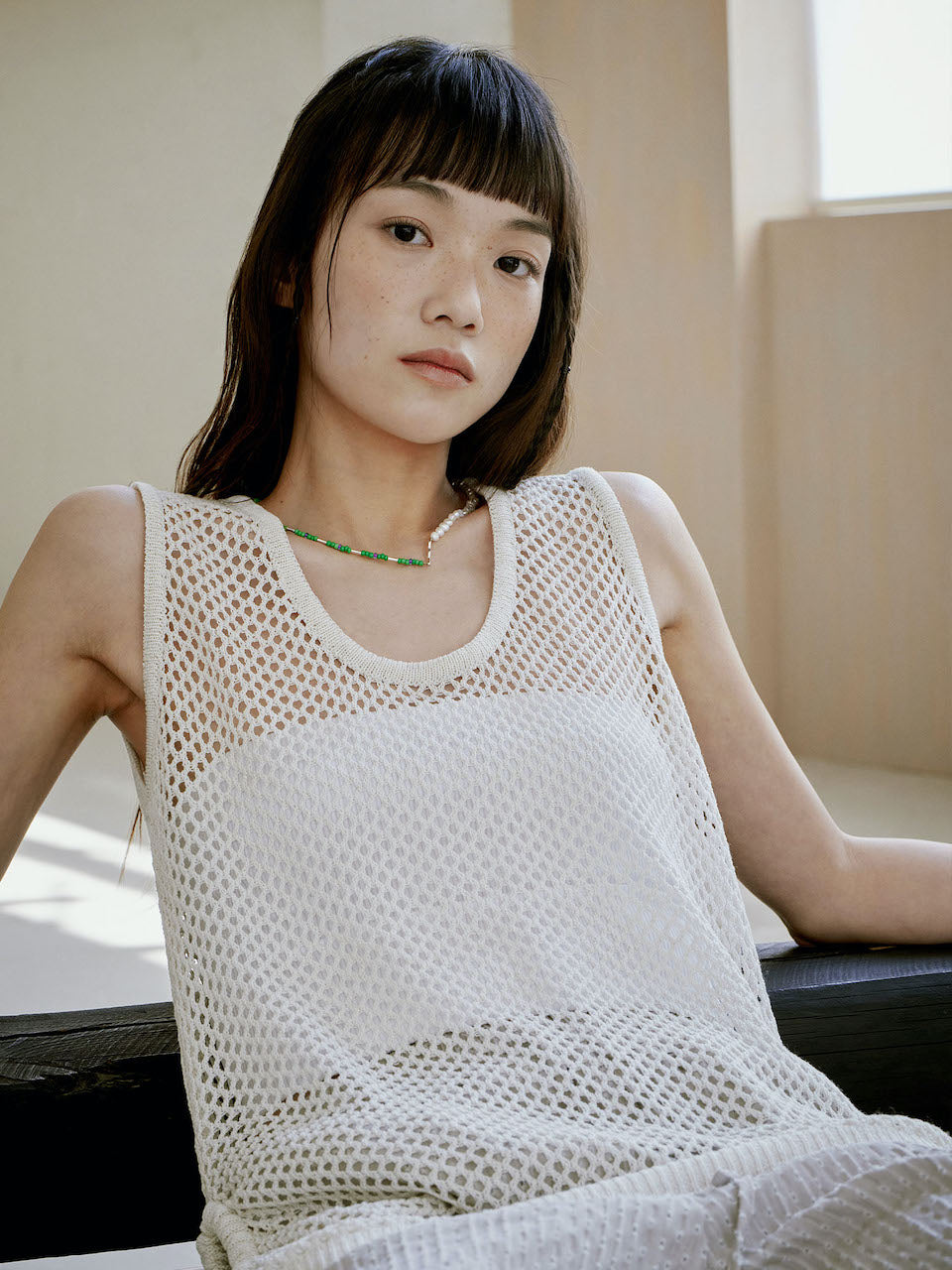 NETTING KNIT TOP [ SHELL ]