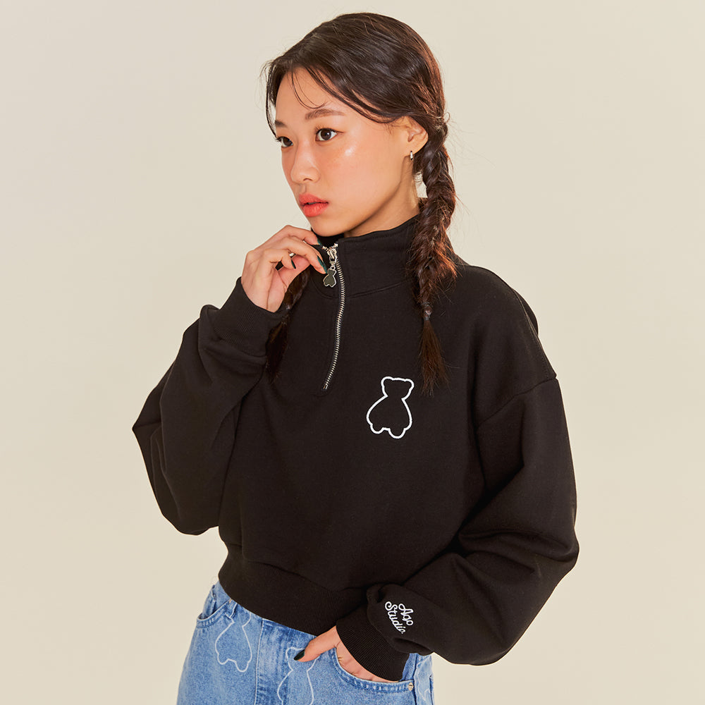 AQO BEAR CROP HALF ZIP-UP