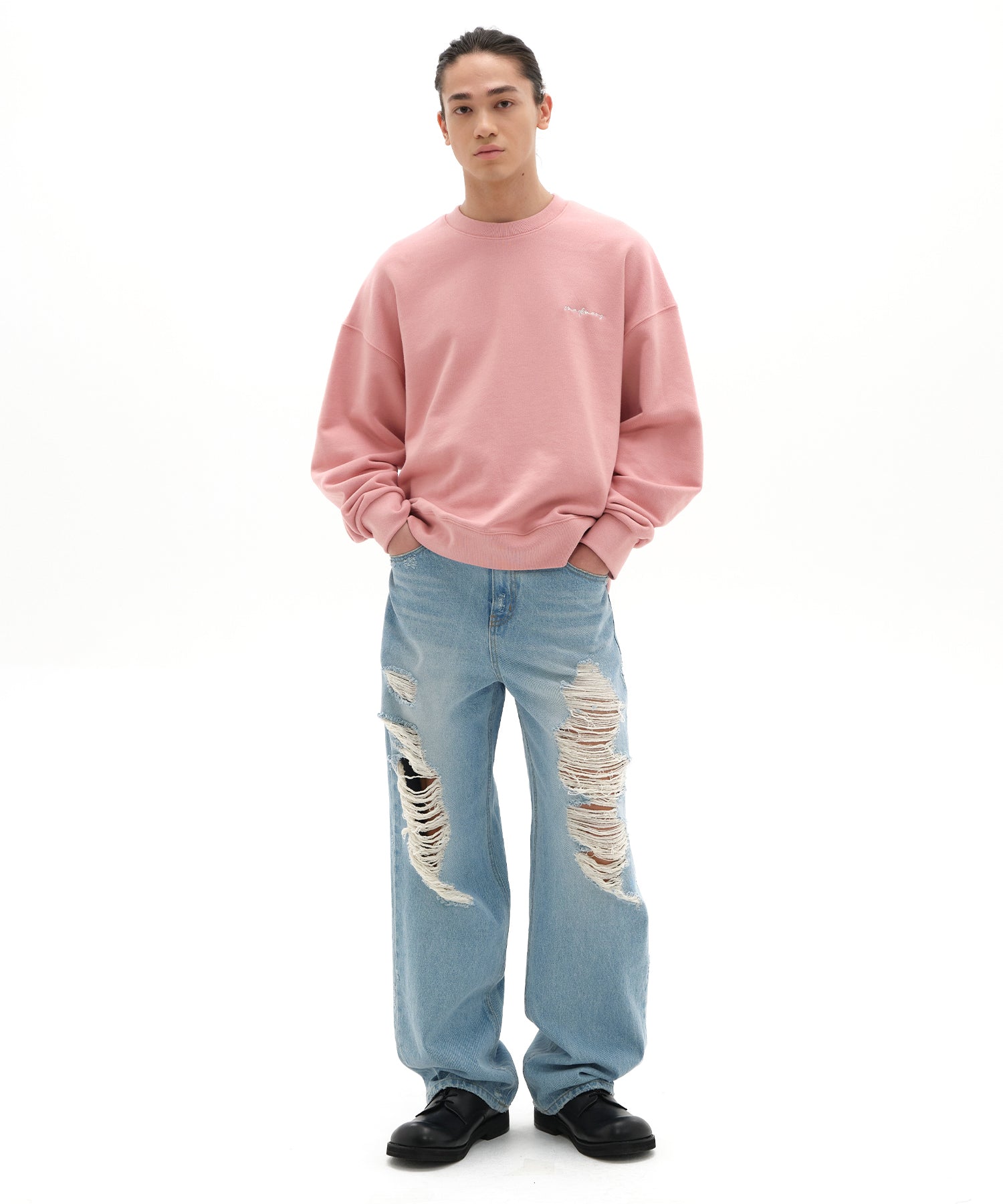 Basic embroidered sweatshirt_pink