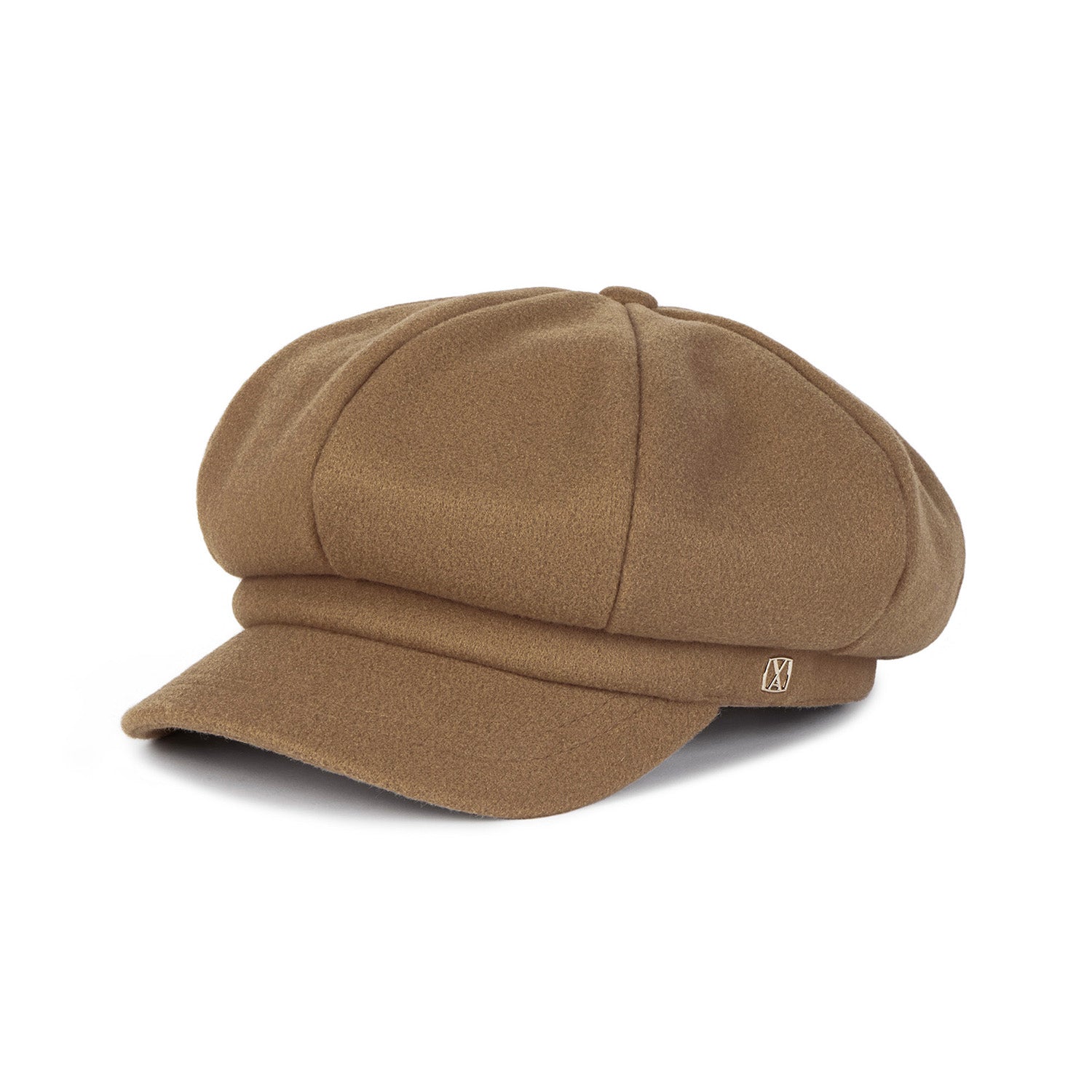 VA Square Stud Wool Newsboy Cap / Beige