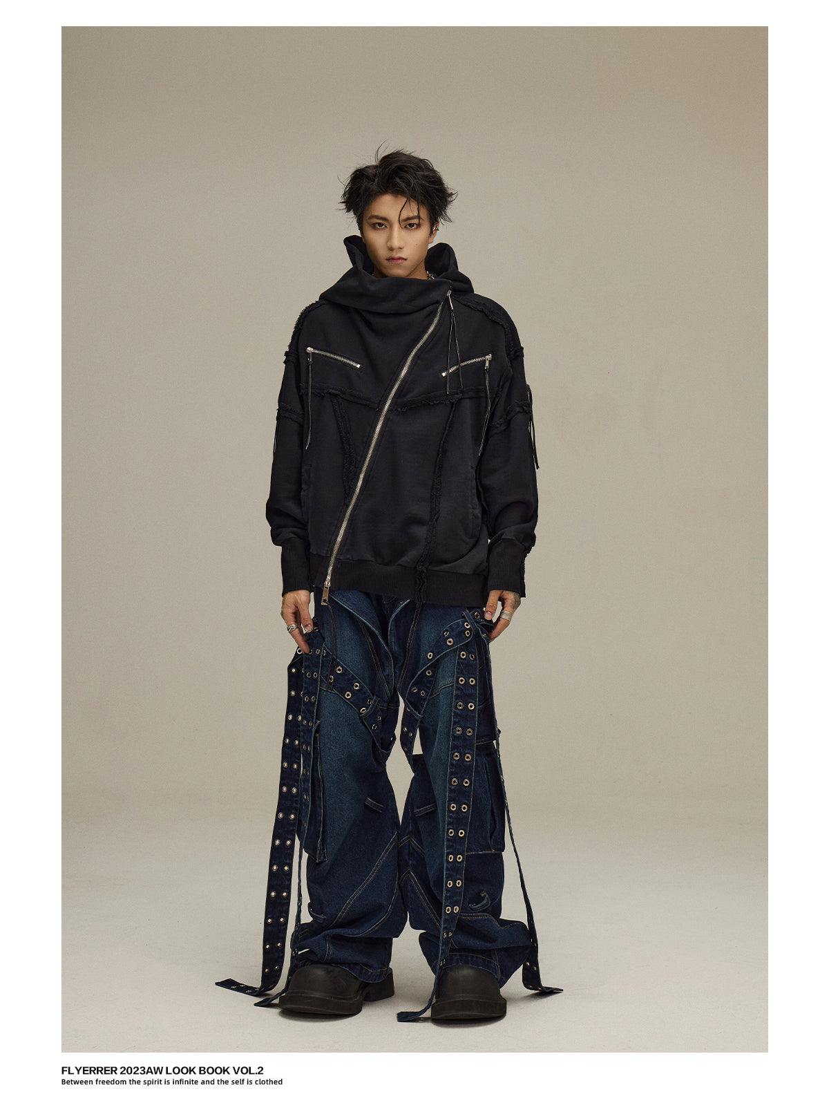 heavy-duty pleated stitching hardware drape jeans