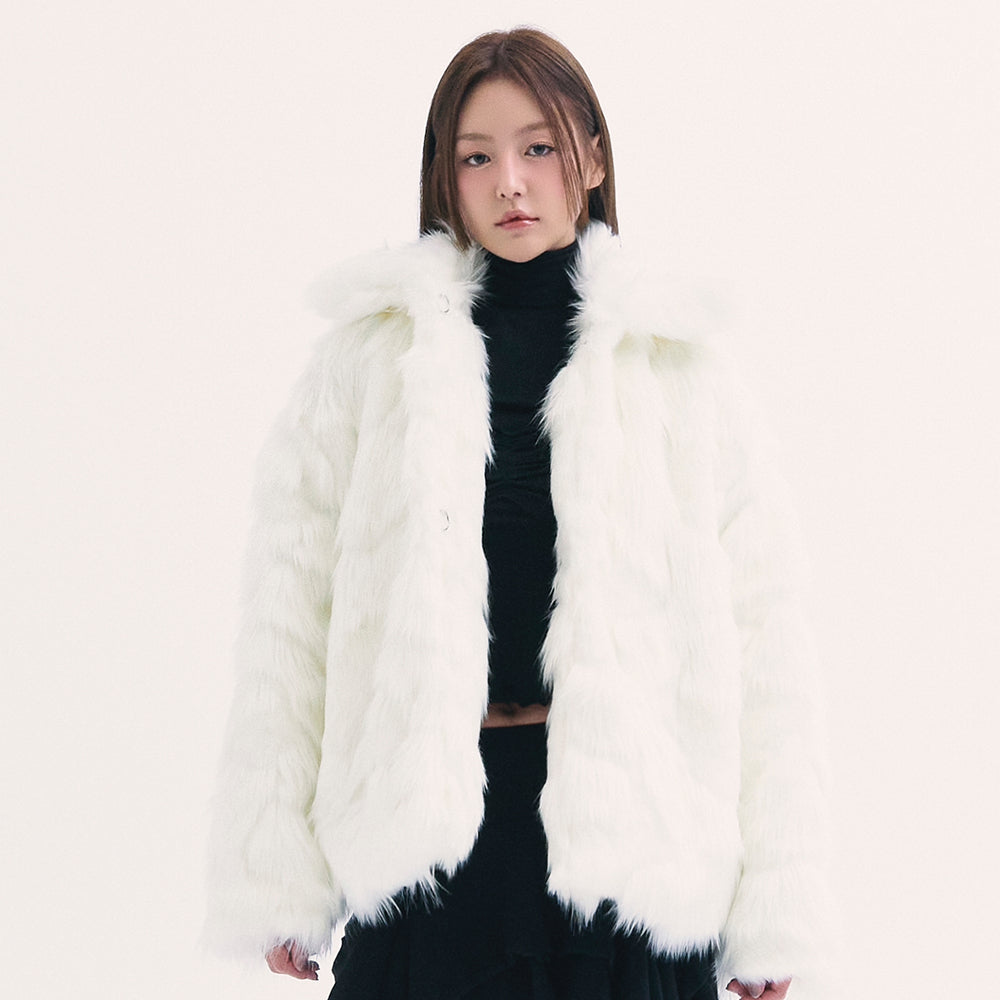 Popo fur jacket WHITE