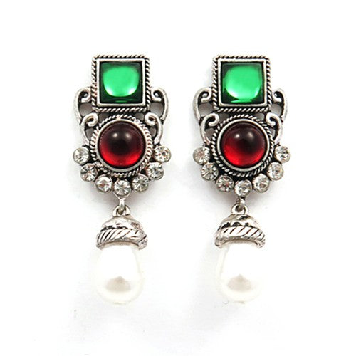 antique green wine earrings