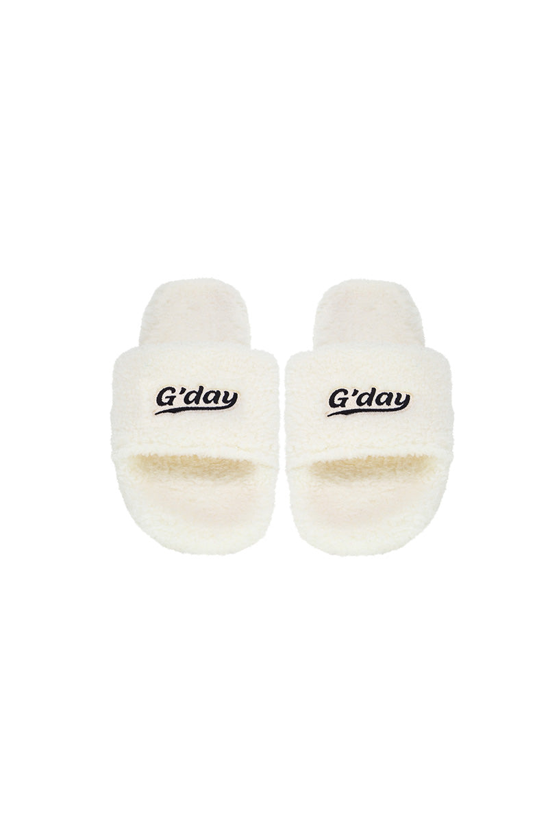 G'day furry sandals (white)