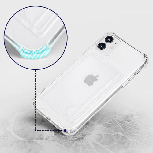 Clear Card Holder Bumper Case Monotone Rain-Drop