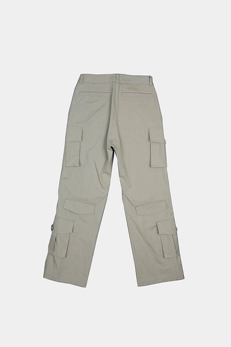 BIG BUTTON CARGO PANTS IN ECRU