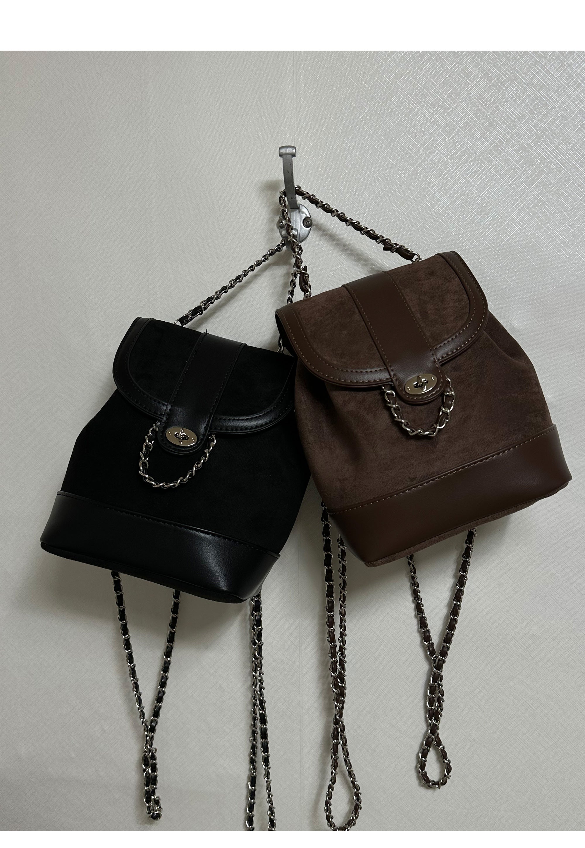 Suede Backpack Mini Bag Chain Winter Bag Backpack