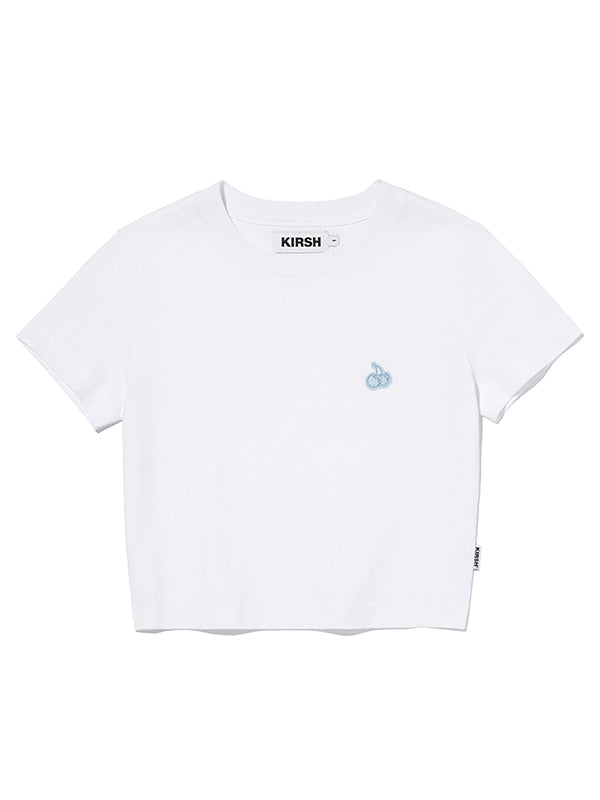 SMALL CHERRY CROP T-SHIRT [WHITE]