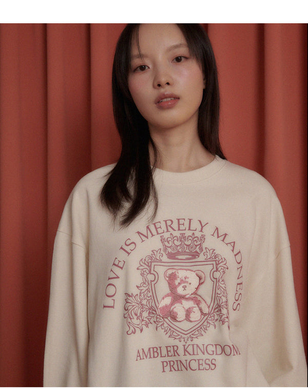 AMBLER 男女共用 AMBLER Kingdom オーバーフィット マンツーマンTシャツ AMM1204